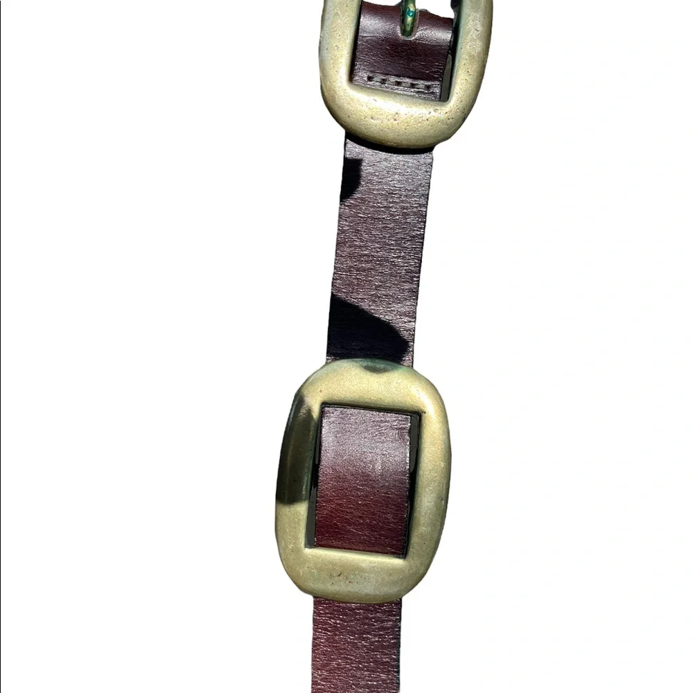 Vintage 34” Leather & Gold Belt